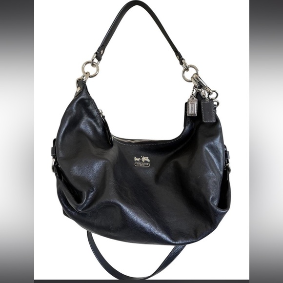 Coach Handbags - COACH Madison Hailey Black Leather Hobo Bag